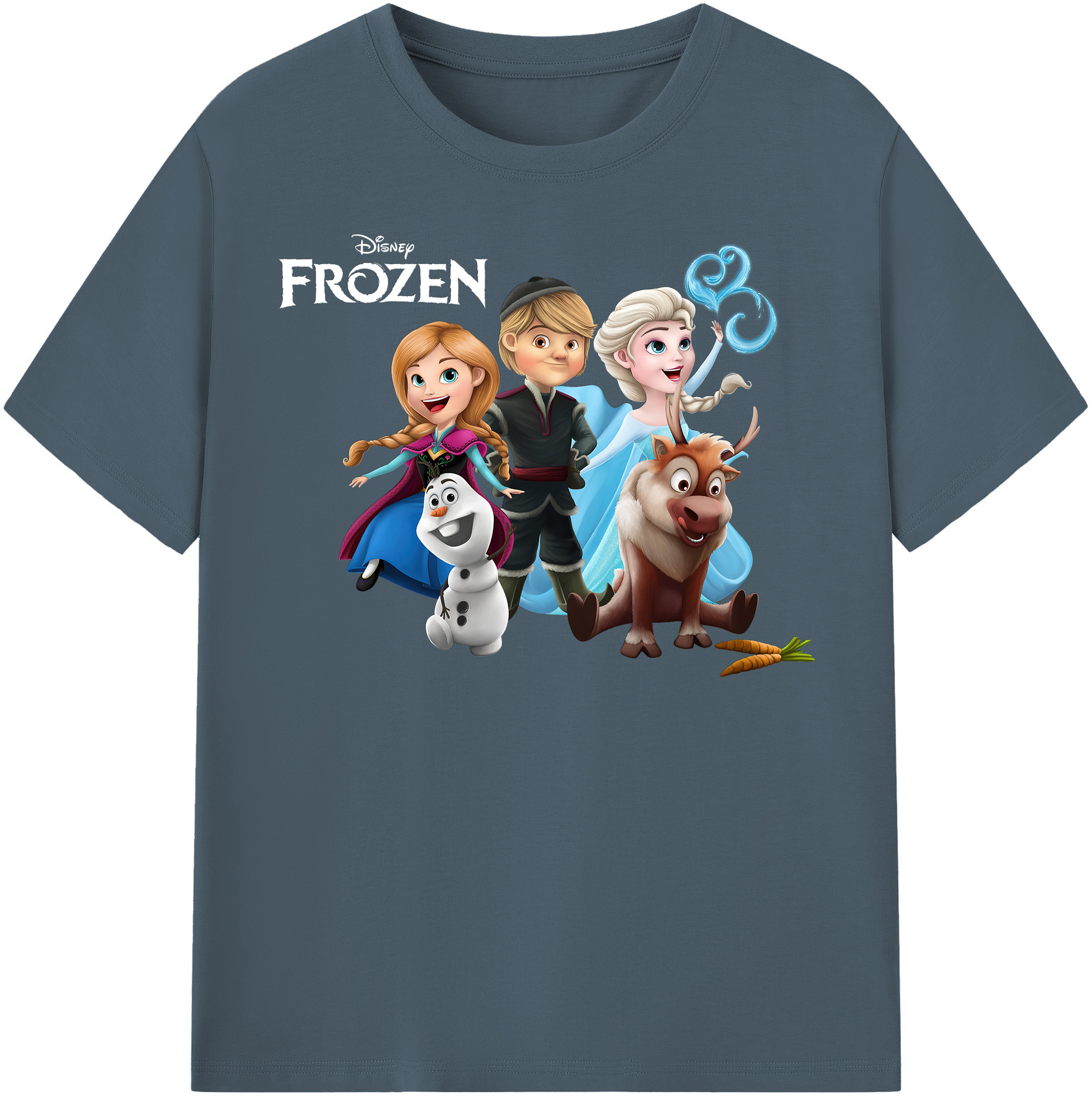（画像用） アナと雪の女王 アンナ エルサ Frozen Anna Elsa 綿100％半袖Tシャツ（フロントプリント）